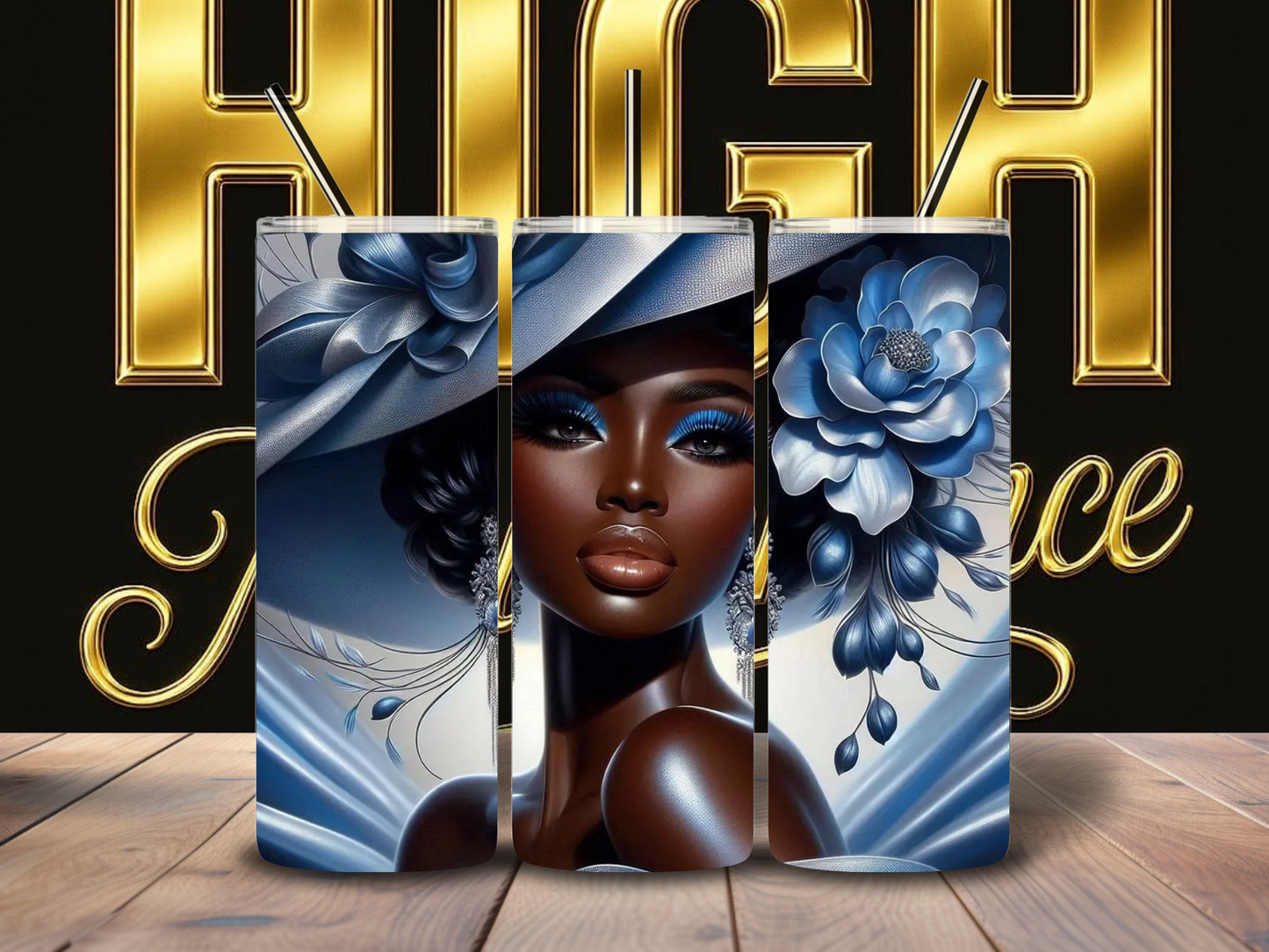 Phenomenal Woman – Blue Luxury Hat Tumbler