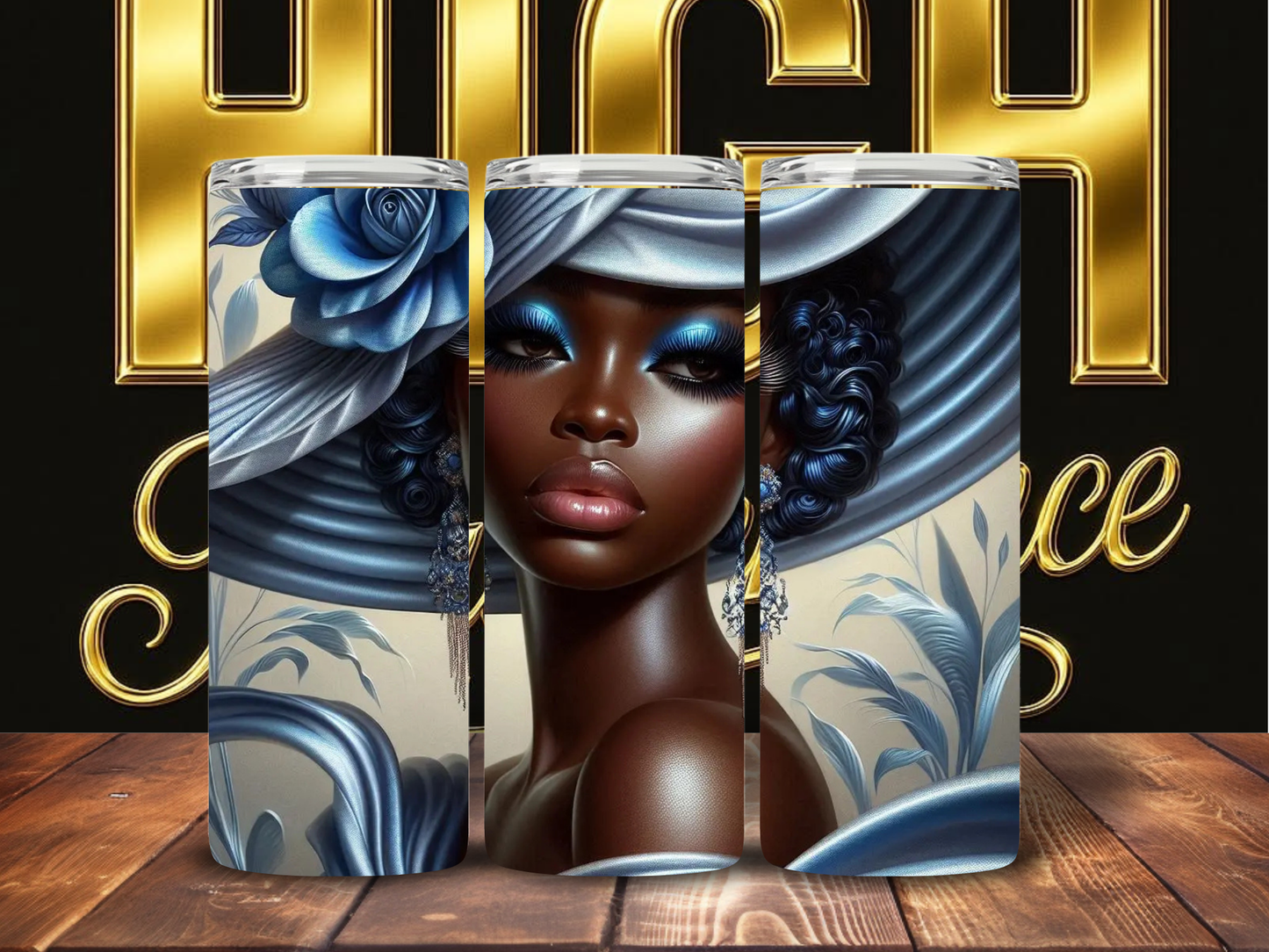 Phenomenal Woman – Blue Luxury Hat Tumbler