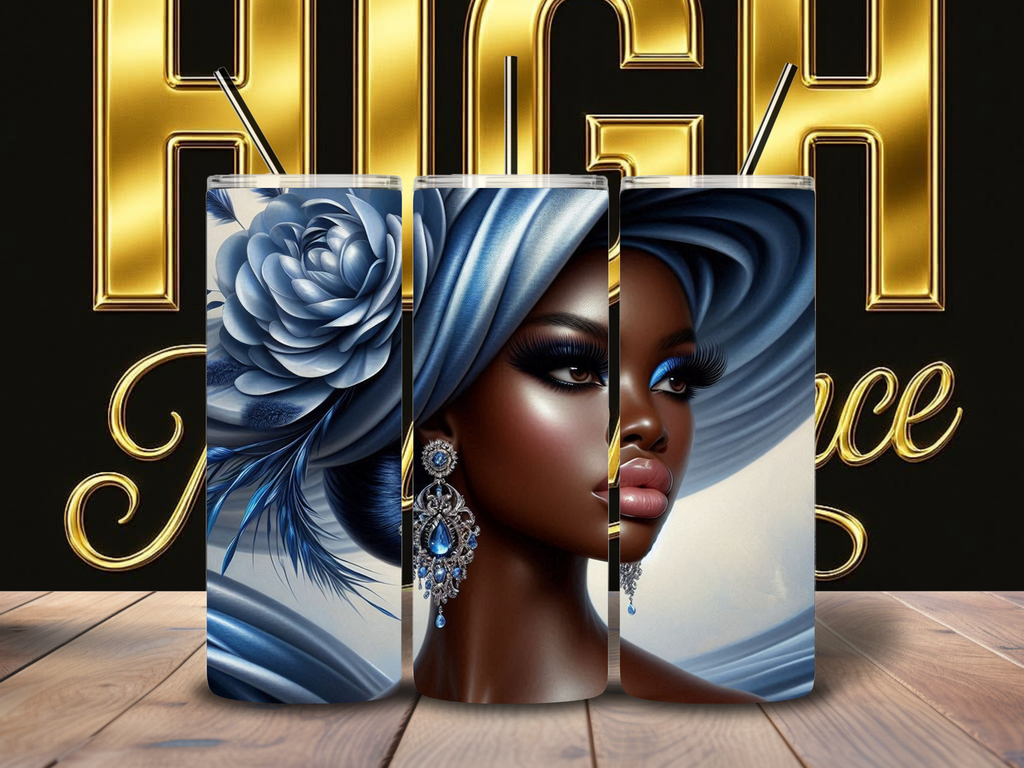 Phenomenal Woman – Blue Luxury Hat Tumbler