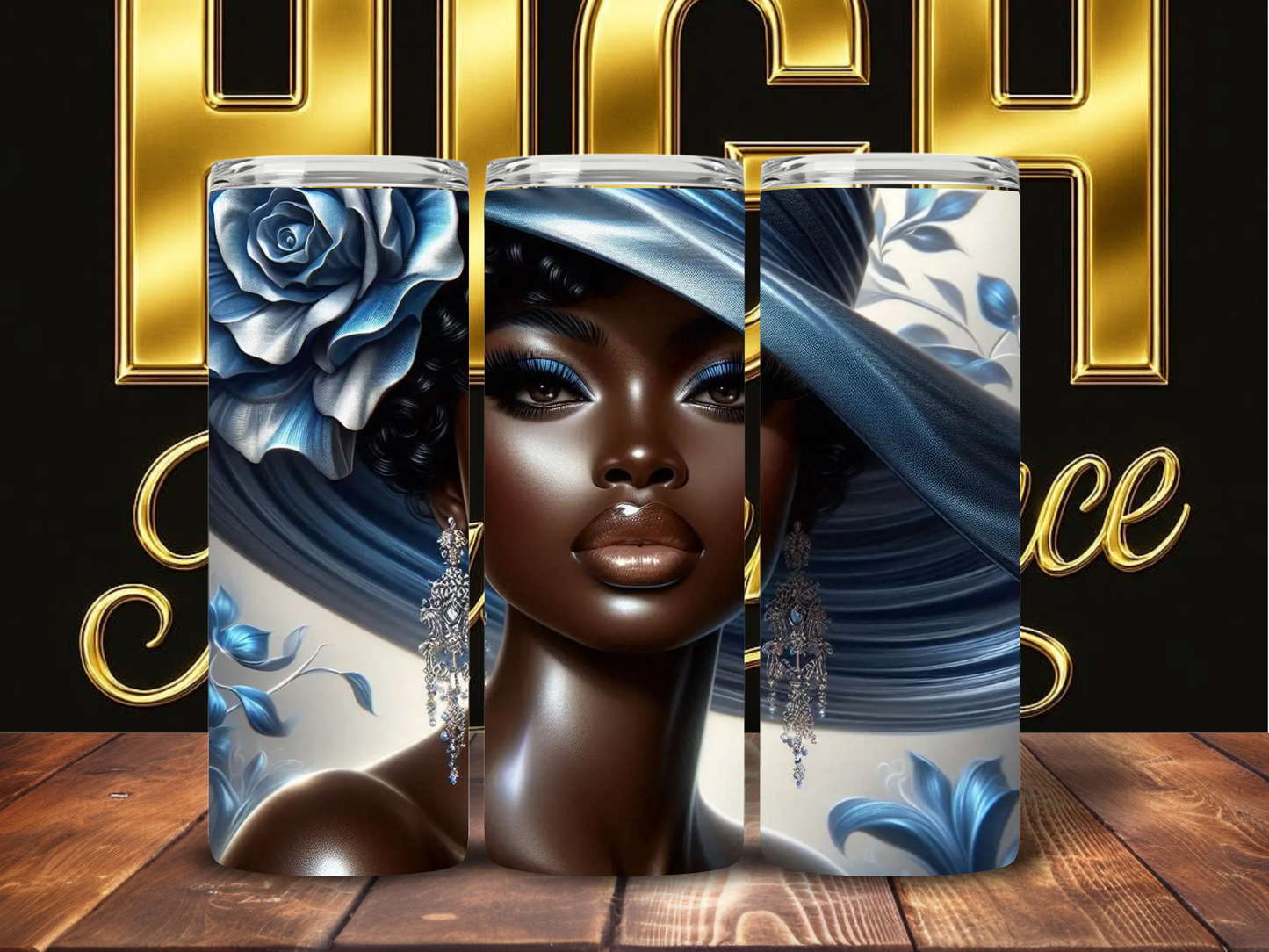 Phenomenal Woman – Blue Luxury Hat Tumbler