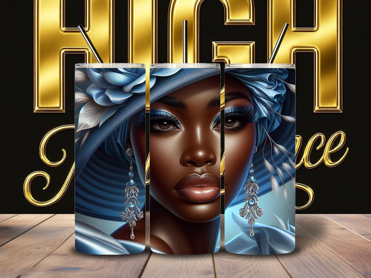 Phenomenal Woman – Blue Luxury Hat Tumbler