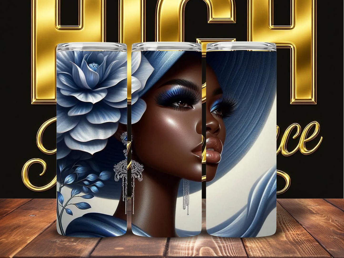 Phenomenal Woman – Blue Luxury Hat Tumbler