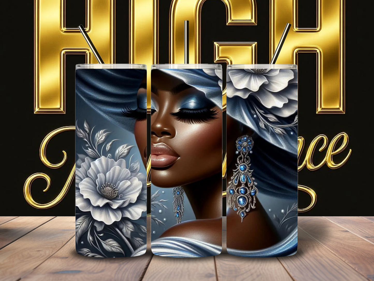 Phenomenal Woman – Blue Luxury Hat Tumbler