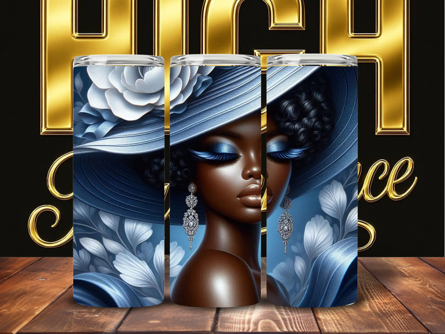 Phenomenal Woman – Blue Luxury Hat Tumbler