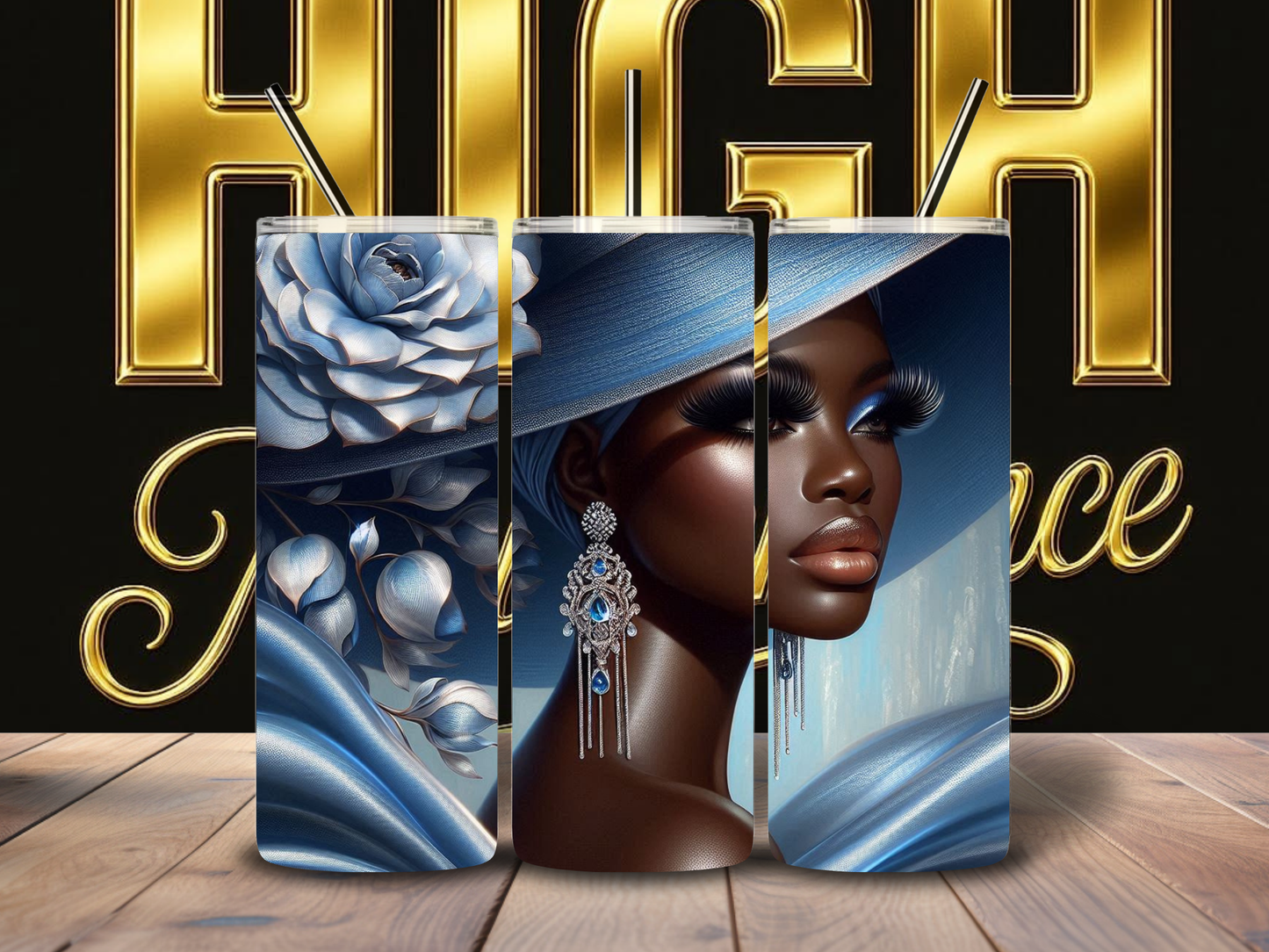 Phenomenal Woman – Blue Luxury Hat Tumbler