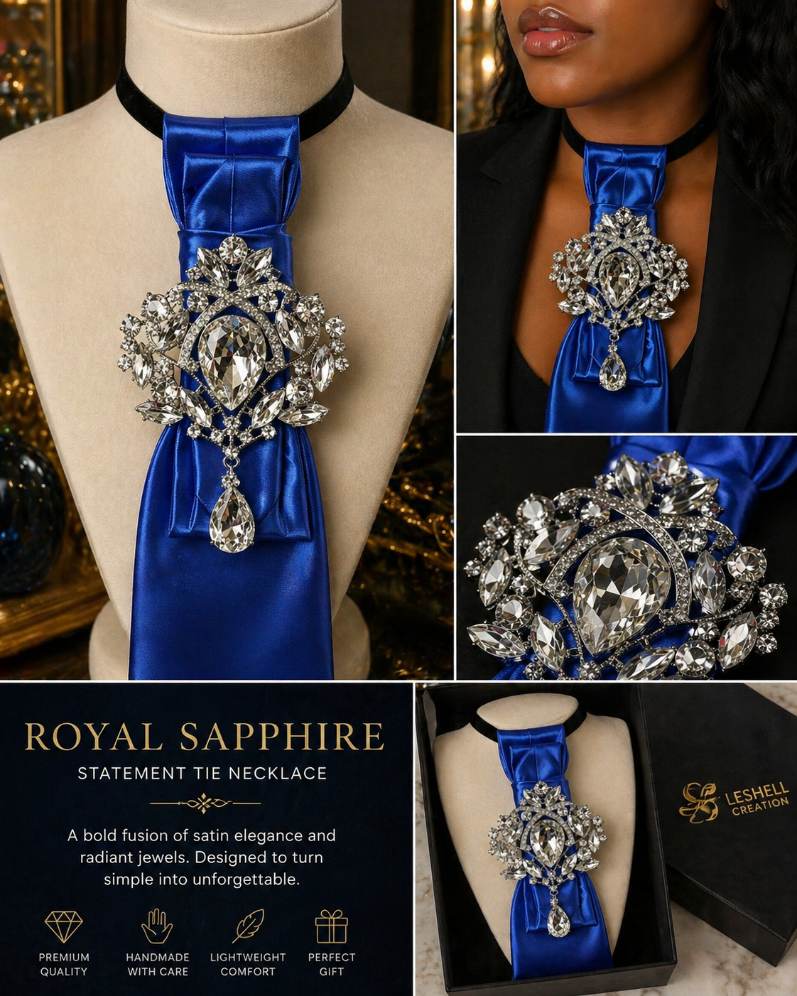 ✨ Royal Ember Statement Tie Necklace ✨