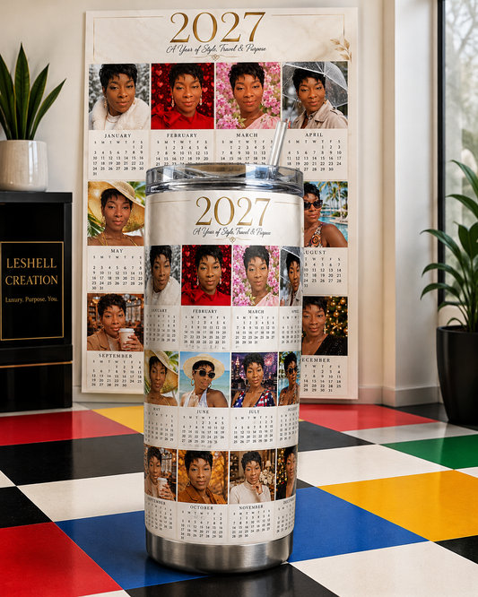 Personal 2027 Calendar Tumbler “Email your photo”
