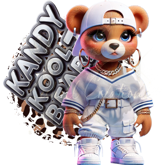 Kandy Koolz Bear in white pullover & shirt
