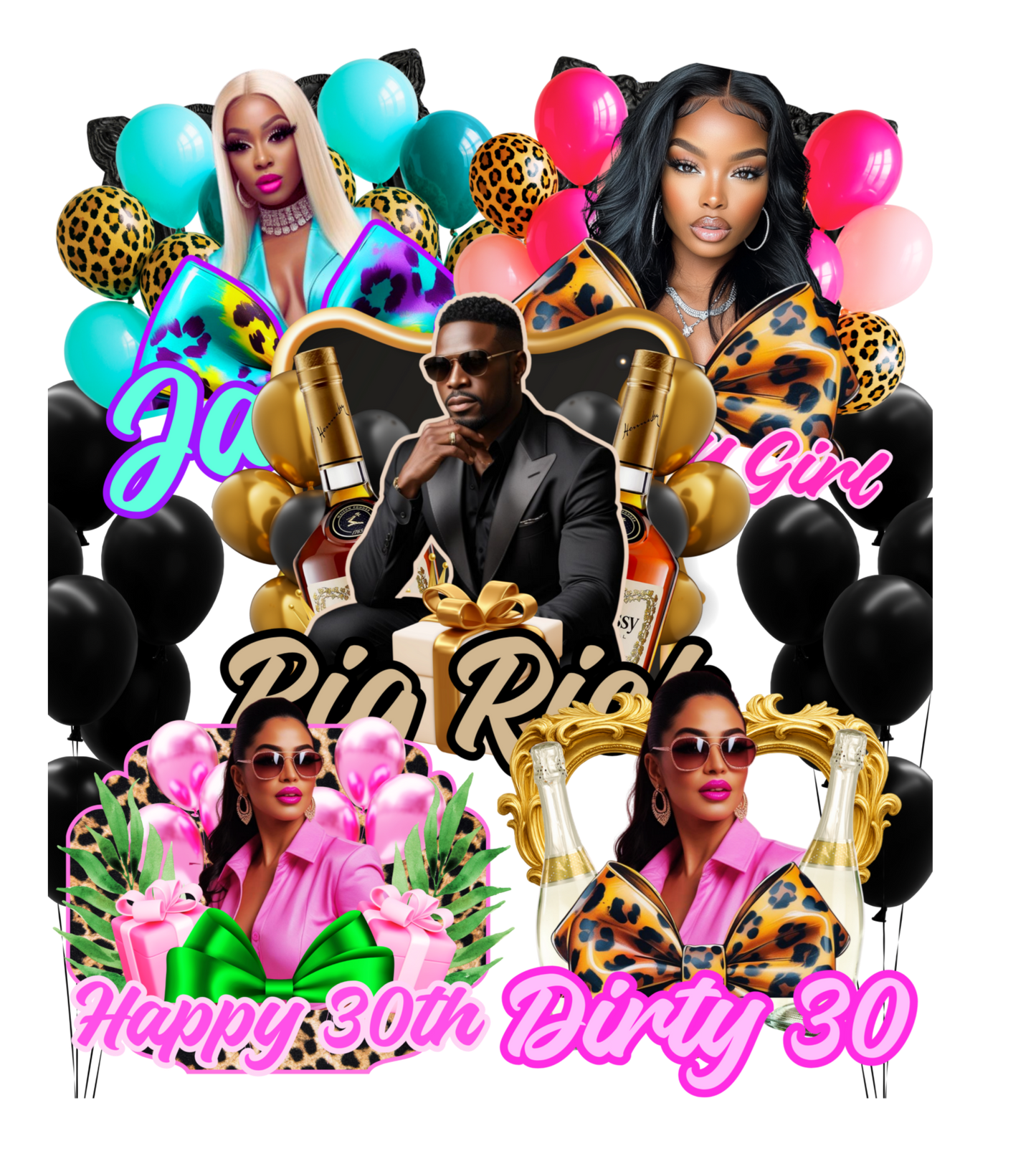 CUSTOM LUXE CAKE TOPPER – GLAM BIRTHDAY EDITION