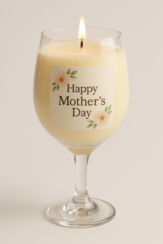 “Sip, Soothe & Celebrate Mama – Mother’s Day Wine Glass Candles!” handmade by SHERRELLCANDLESLLC