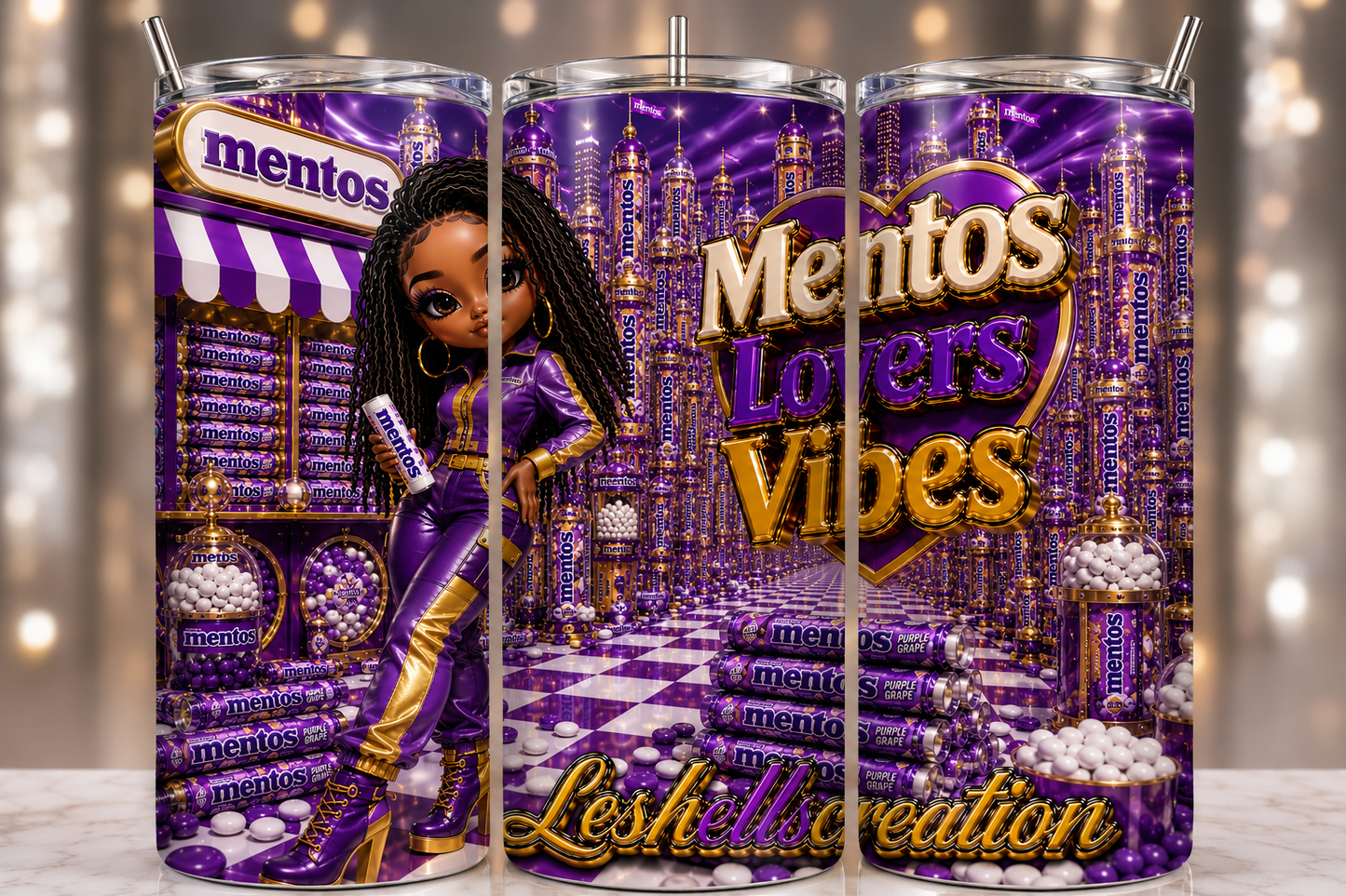 Mentos Lovers Vibes – Blue Raspberry Edition | 20 oz Skinny Tumbler