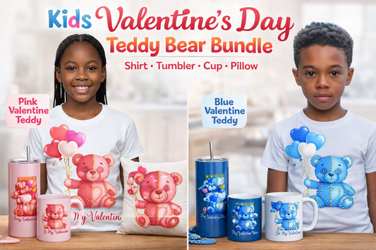 Kids Valentine’s Day Teddy Bear Bundle Pack (Unisex)