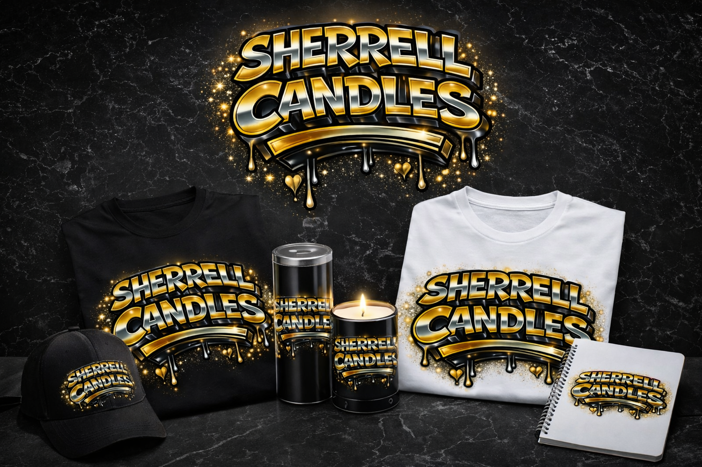 SHERRELL CANDLES™ Personal Brand Bundle (white and black, white and blue, white and white, white and gold)