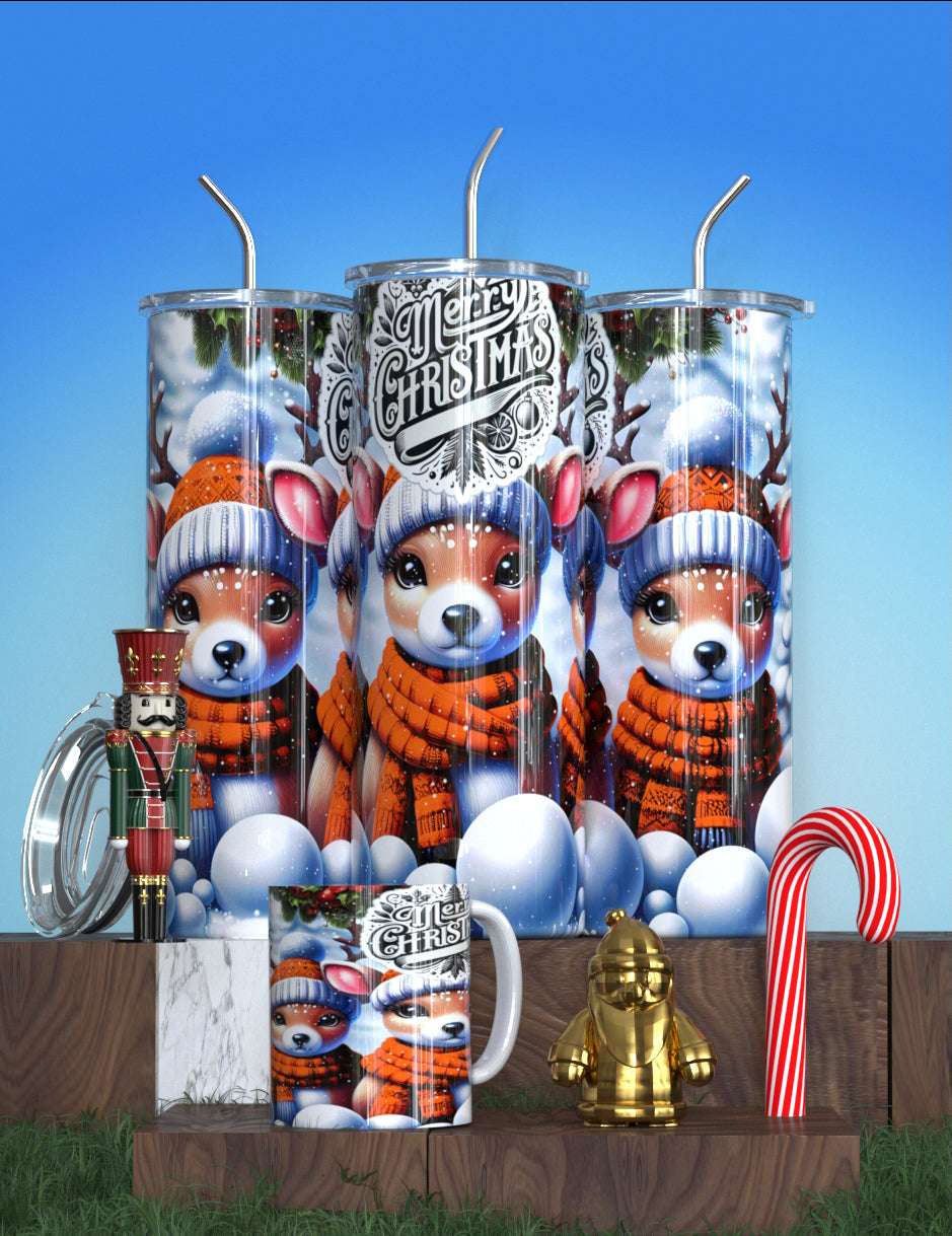 Snowman cup & reindeer tumblers